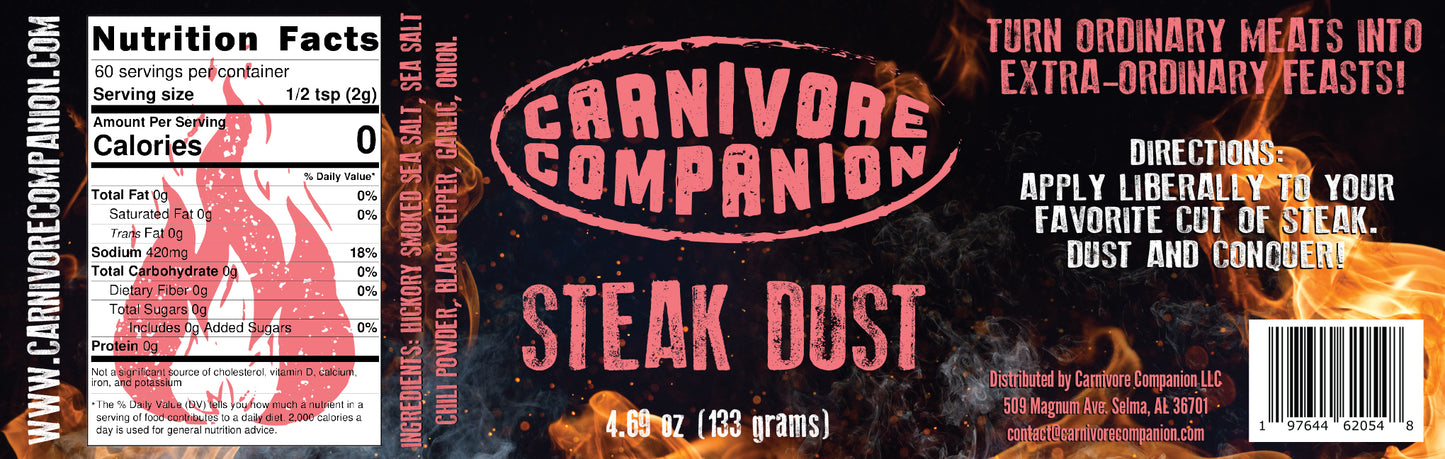 Steak Dust - 4.6 Oz Bottle | 7 SIMPLE Ingredients Seasoning