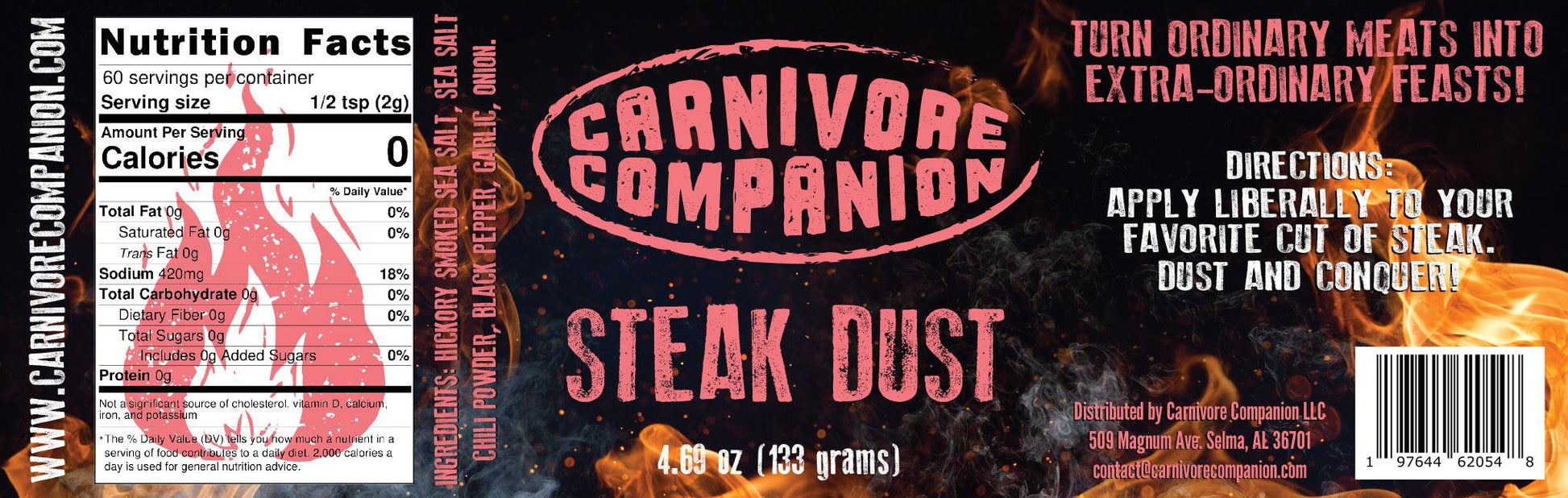 Steak Dust - 4.6 Oz Bottle | 7 SIMPLE Ingredients Seasoning - Carnivore Companion